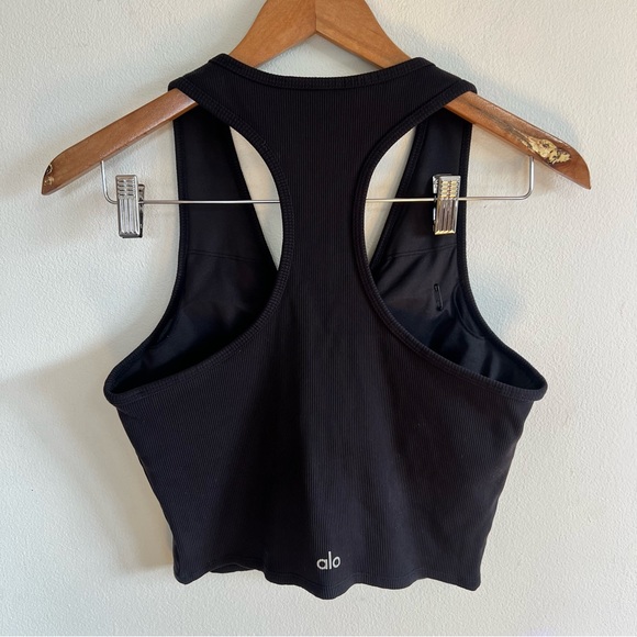 Alo Goddess Ribbed Cropped Racerback Tank - Picture 2 of 4